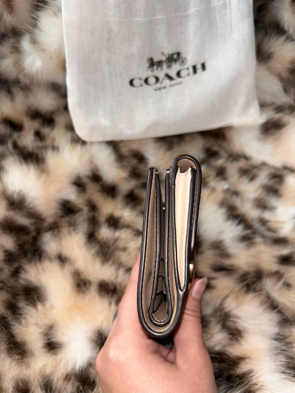Coach Eliza Small Wallet in Signature Canvas CP255 in Gold/Light Khaki Chalk - Picture 2 of 14